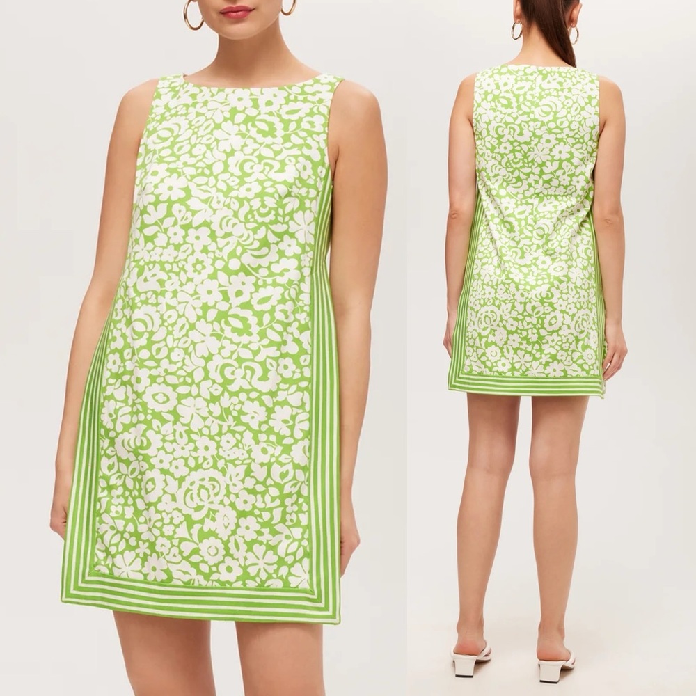 TRINA TURK Brynne 3 Poolside Gossip Green Floral Mod Retro Mini Dress \\ 2